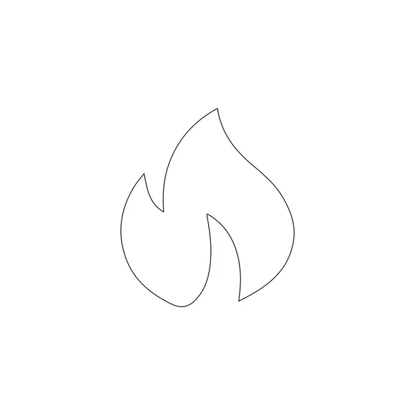 Пожежний Вогонь Проста Плоска Векторна Іконка Символ Контурного Рядка Змінений — стоковий вектор