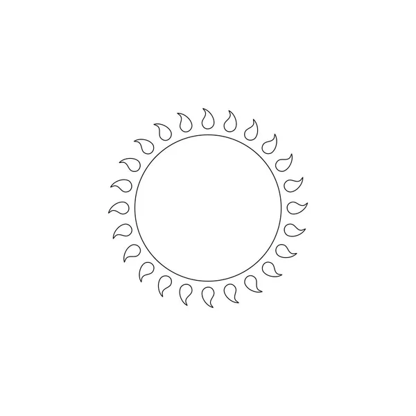 Сонце Проста Плоска Векторна Іконка Символ Контурного Рядка Змінений Хід — стоковий вектор
