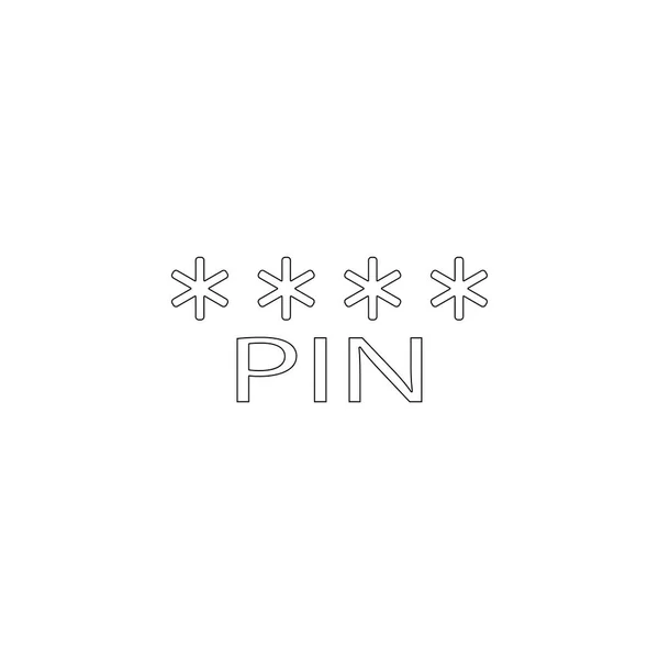 PIN kodu. Basit düz vektör simge tasarlamak. Anahat satırı simgesi - düzenlenebilir kontur