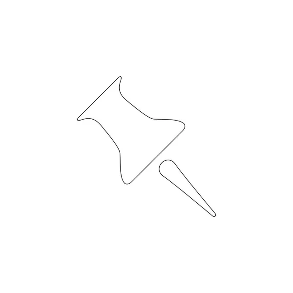 Pin Eenvoudige Platte Vector Pictogram Illustratie Overzichtssymbool Lijn Bewerkbare Beroerte — Stockvector