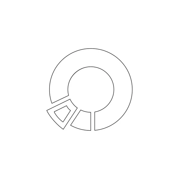 Cirkeldiagram Eenvoudige Platte Vector Pictogram Illustratie Overzichtssymbool Lijn Bewerkbare Beroerte — Stockvector