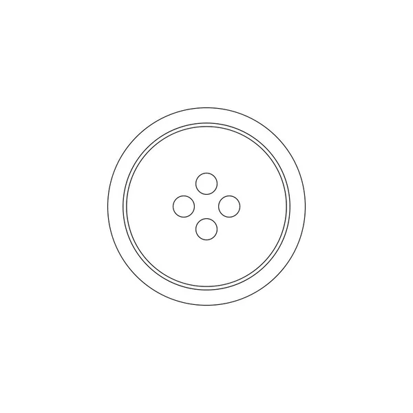 Botón Para Ropa Ilustración Simple Icono Vector Plano Contorno Símbolo — Vector de stock