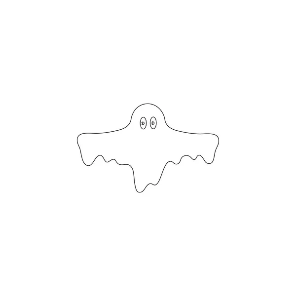 Fantasma Ilustração Simples Ícone Vetor Plano Símbolo Linha Esboço Curso —  Vetores de Stock