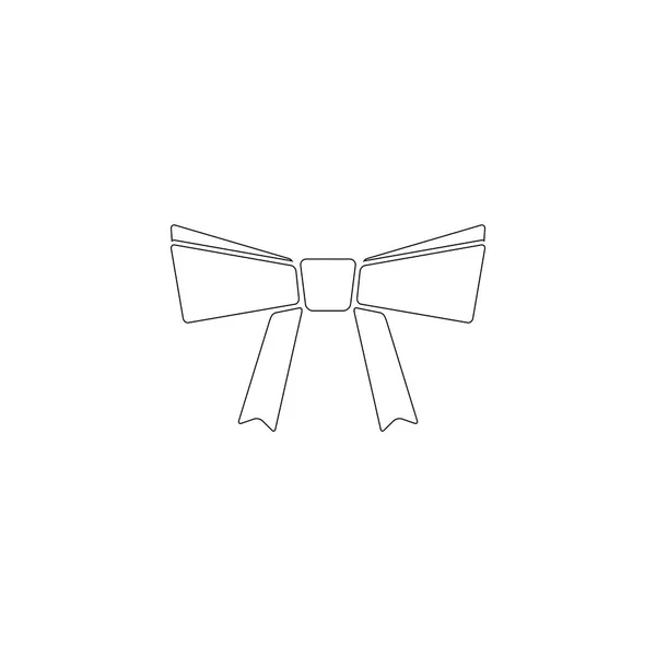 Bow Tie Simple Flat Vector Icon Illustration Outline Line Symbol — Stock Vector