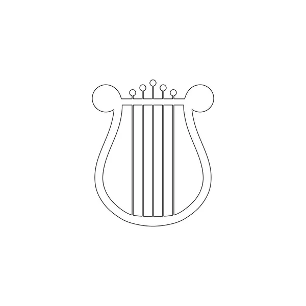 Harfa Proste Płaskie Wektor Ikona Ilustracja Symbol Konspektu Wiersza Edytowalny — Wektor stockowy