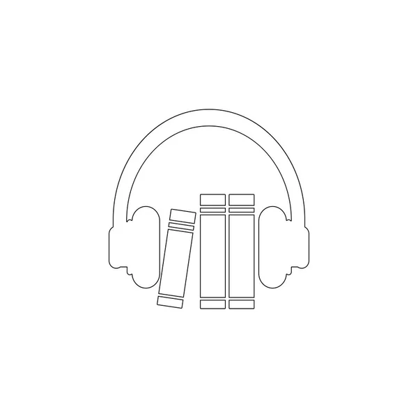 Audioguía Ilustración Simple Icono Vector Plano Contorno Símbolo Línea Trazo — Vector de stock