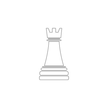 Satranç. Basit düz vektör simge tasarlamak. Anahat satırı simgesi - düzenlenebilir kontur