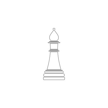 Satranç. Basit düz vektör simge tasarlamak. Anahat satırı simgesi - düzenlenebilir kontur