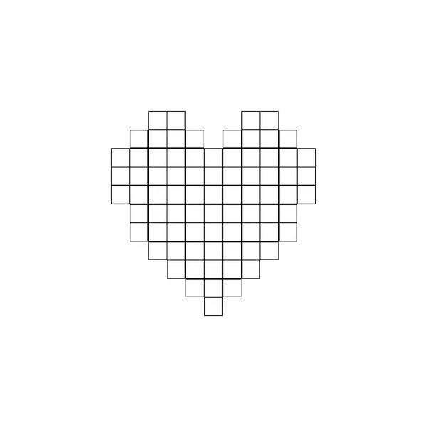 Καρδιά Pixel Απλή Επίπεδη Διανυσματικά Εικονογράφηση Εικόνα Γραμμή Σύμβολο Διάρθρωσης — Διανυσματικό Αρχείο