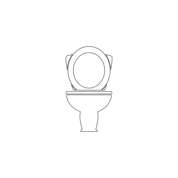 Toilet Eenvoudige Platte Vector Pictogram Illustratie Overzichtssymbool Lijn Bewerkbare Beroerte — Stockvector