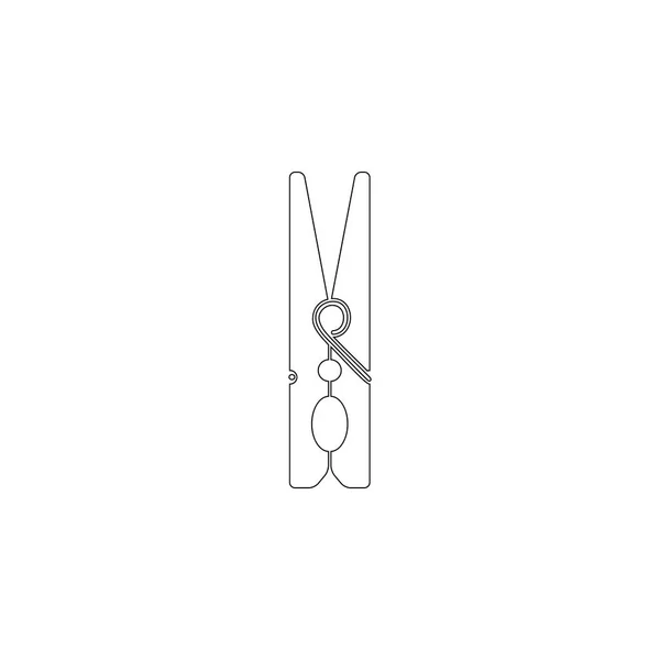 Clothespin Jednoduchý Plochý Vektorové Ilustrace Ikona Symbol Osnovy Linie Upravitelná — Stockový vektor