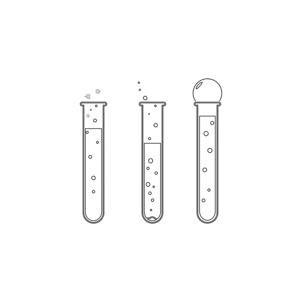 Éprouvette Illustration Simple Icône Vectorielle Plate Symbole Ligne Contour Course — Image vectorielle