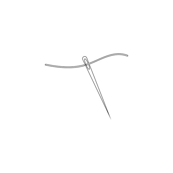 игла. простая иллюстрация значка плоского вектора. символ контура - редактируемый штрих
