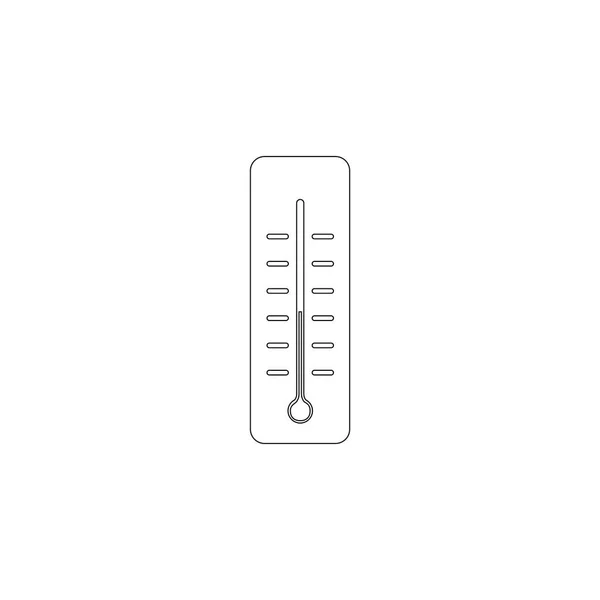 Thermometer Eenvoudige Platte Vector Pictogram Illustratie Overzichtssymbool Lijn Bewerkbare Beroerte — Stockvector