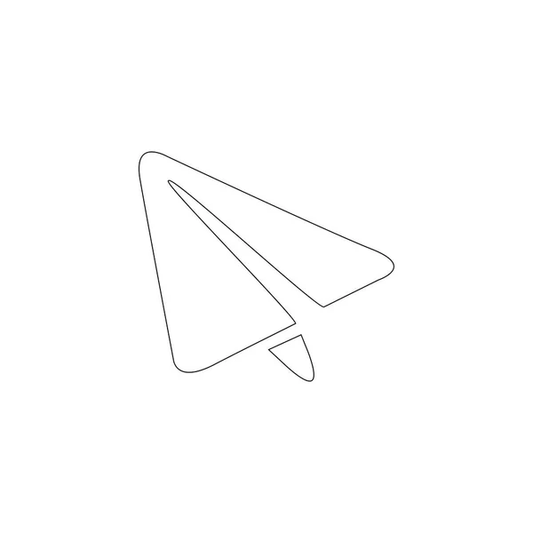 Паперовий Літак Проста Плоска Векторна Іконка Символ Контурного Рядка Змінений — стоковий вектор