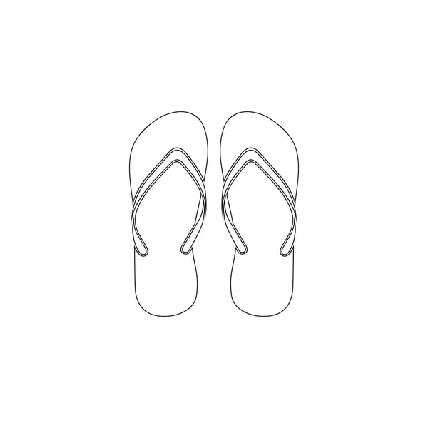 Flip Flops Ilustrasi Ikon Vektor Datar Sederhana Outline Line Simbol - Stok Vektor