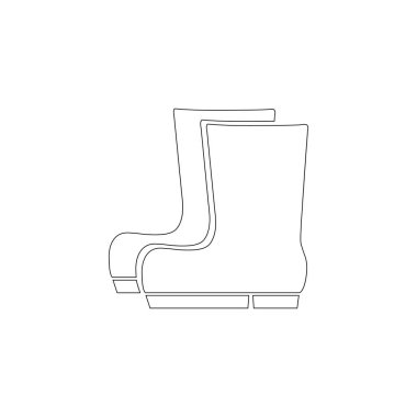 Çizmeler. basit düz vektör simge tasarlamak. Anahat satırı simgesi - düzenlenebilir kontur
