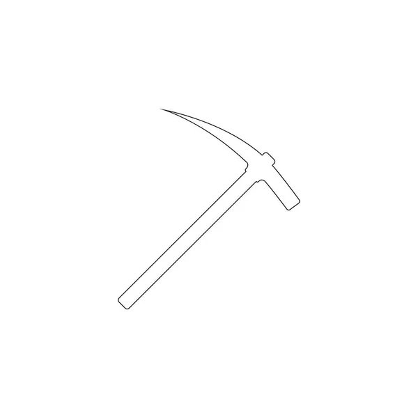 Spitzhacke Einfache Darstellung Des Flachen Vektorsymbols Umrisssymbol Editierbarer Strich — Stockvektor