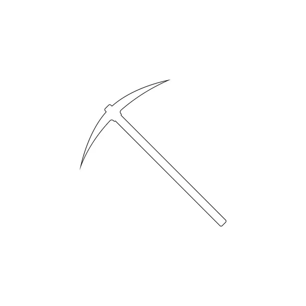 Pickaxe Illustration Simple Icône Vectorielle Plate Symbole Ligne Contour Course — Image vectorielle