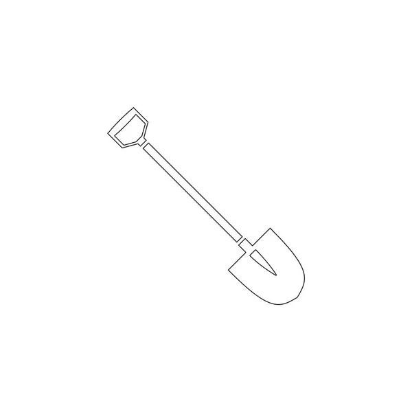Shovel Simple Flat Vector Icon Illustration Outline Line Symbol Editable — Stock Vector