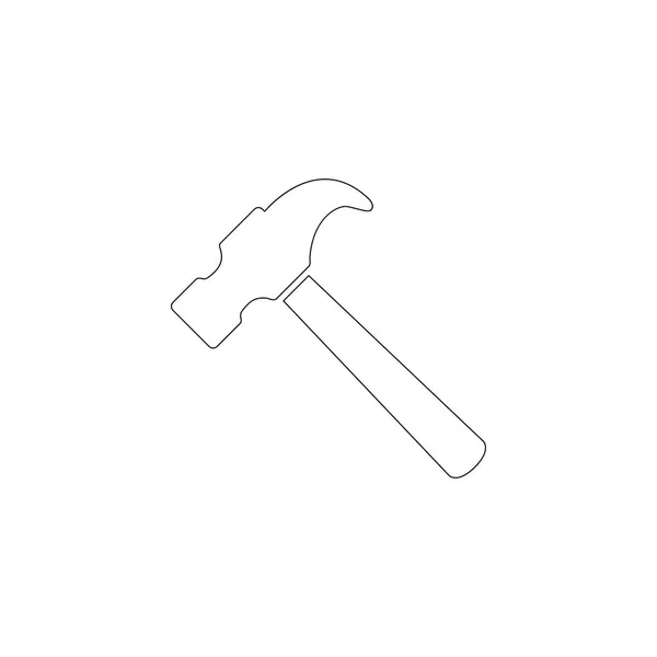 Hammer Jednoduchý Plochý Vektorové Ilustrace Ikona Symbol Osnovy Linie Upravitelná — Stockový vektor