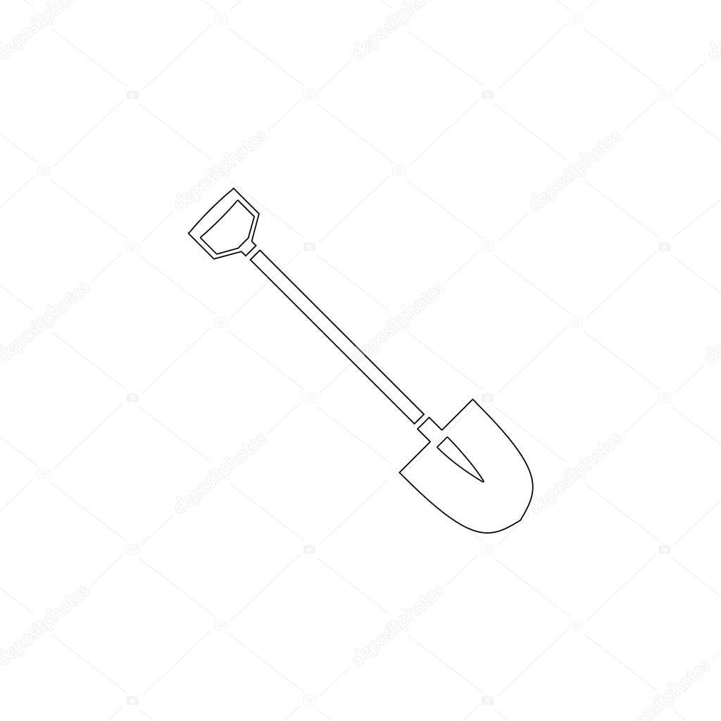shovel. simple flat vector icon illustration. outline line symbol - editable stroke