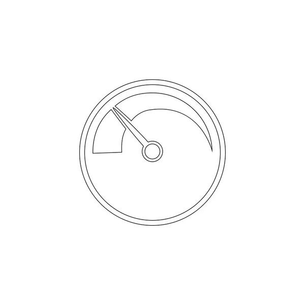Compteur Vitesse Illustration Simple Icône Vectorielle Plate Symbole Ligne Contour — Image vectorielle