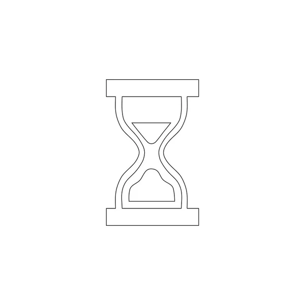 Reloj Arena Ilustración Simple Icono Vector Plano Contorno Símbolo Línea — Archivo Imágenes Vectoriales