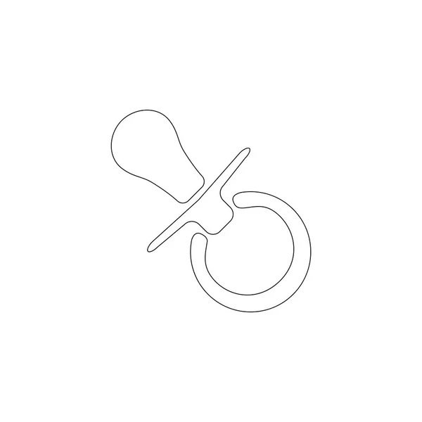 赤ちゃんダミー 子供のおしゃぶり 単純なフラット ベクトル アイコン イラスト アウトライン線記号 編集可能なストローク — ストックベクタ