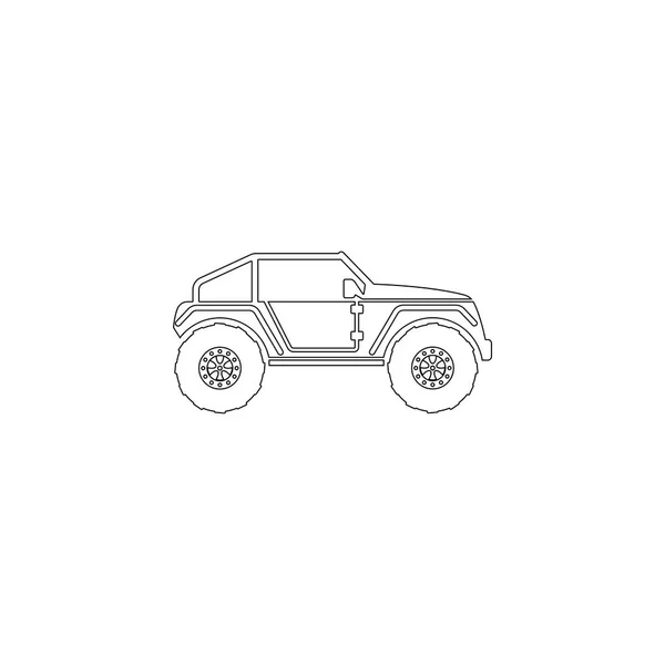 Buggy Car Simple Flat Vector Icon Illustration Outline Line Symbol — Stock Vector