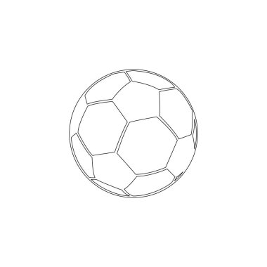 Futbol topu. basit düz vektör simge tasarlamak. Anahat satırı simgesi - düzenlenebilir kontur