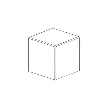 küp. basit düz vektör simge tasarlamak. Anahat satırı simgesi - düzenlenebilir kontur