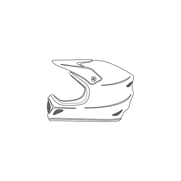 Casque Moto Illustration Simple Icône Vectorielle Plate Symbole Ligne Contour — Image vectorielle