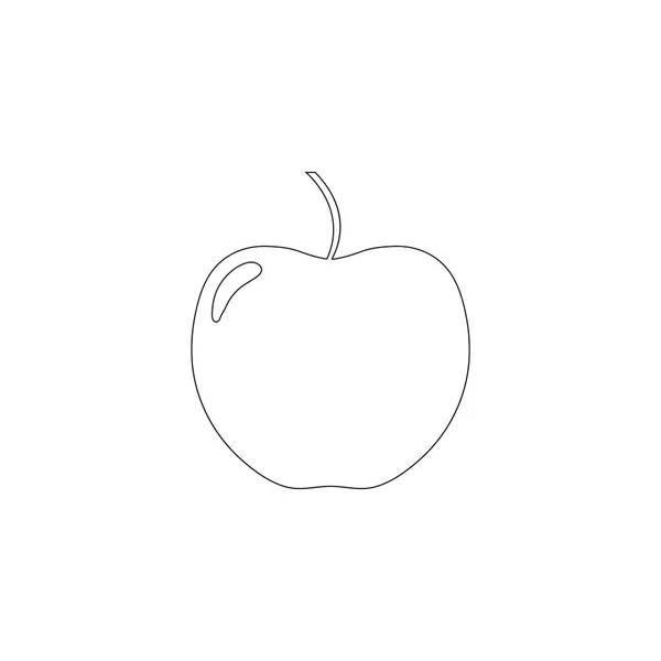 Apple Enkel Flat Ikonen Vektorillustration Line Dispositionssymbolen Redigerbar Stroke — Stock vektor