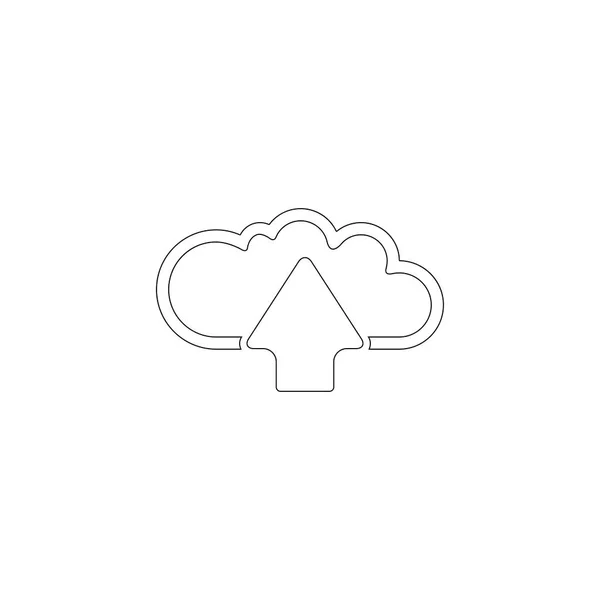 Nube Carga Ilustración Simple Icono Vector Plano Contorno Símbolo Línea — Vector de stock
