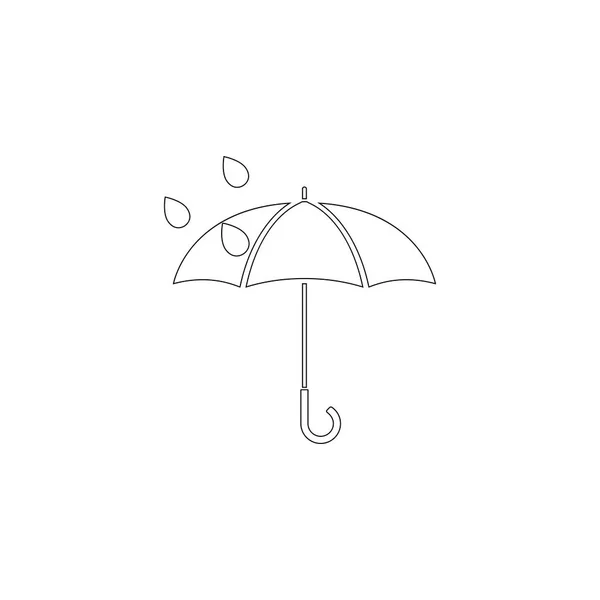 Deštník Jednoduchý Plochý Vektorové Ilustrace Ikona Symbol Osnovy Linie Upravitelná — Stockový vektor