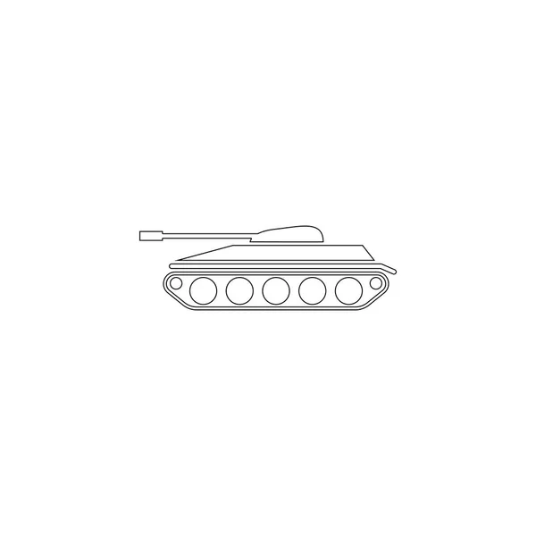 Tank War Army Simple Flat Vector Icon Illustration Outline Line — Stock Vector