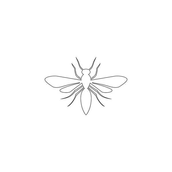 Insecte Illustration Simple Icône Vectorielle Plate Symbole Ligne Contour Course — Image vectorielle