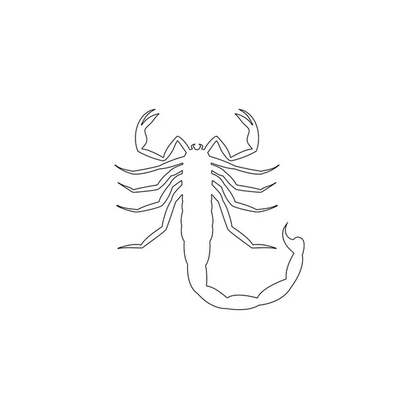 Скорпион Простая Иллюстрация Значка Плоского Вектора Символ Контура Редактируемый Штрих — стоковый вектор