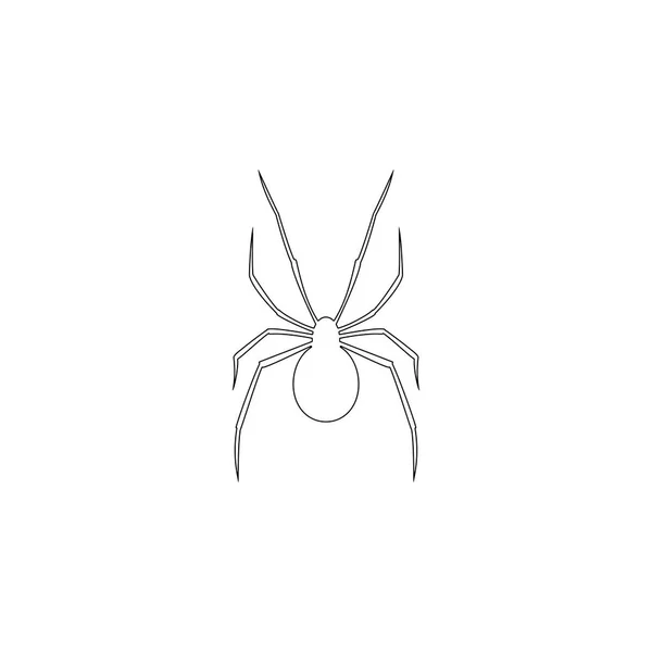 Araña Ilustración Simple Icono Vector Plano Contorno Símbolo Línea Trazo — Archivo Imágenes Vectoriales