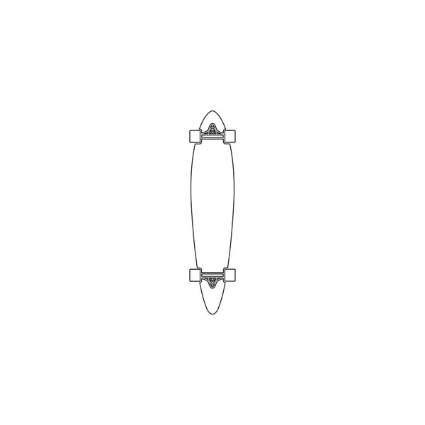 Skateboard Eenvoudige Platte Vector Pictogram Illustratie Overzichtssymbool Lijn Bewerkbare Beroerte — Stockvector