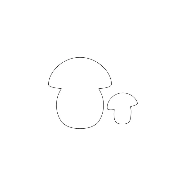 Грибной Порчини Простая Иллюстрация Значка Плоского Вектора Символ Контура Редактируемый — стоковый вектор