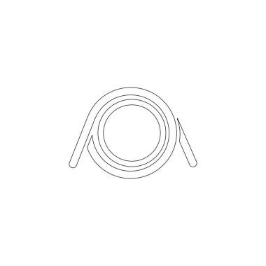 Sarmal bahar. basit düz vektör simge tasarlamak. Anahat satırı simgesi - düzenlenebilir kontur