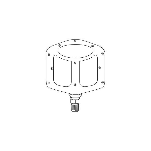 Pedali Bici Semplice Illustrazione Dell Icona Vettoriale Piatta Linea Contorno — Vettoriale Stock