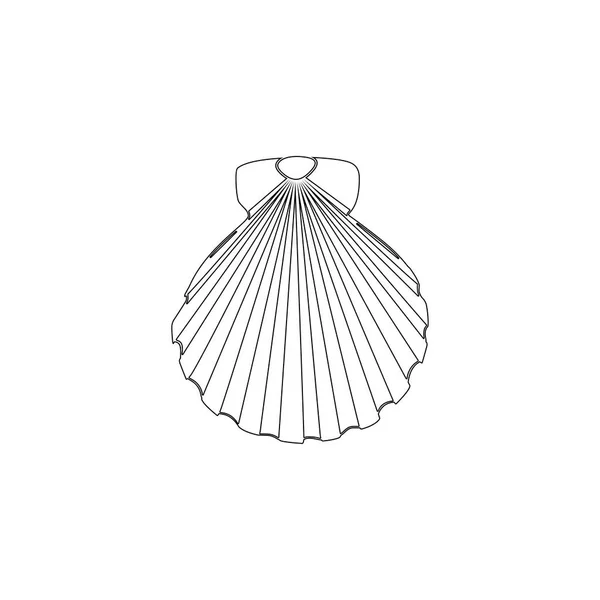 Conchiglie Marine Marine Semplice Illustrazione Dell Icona Vettoriale Piatta Linea — Vettoriale Stock