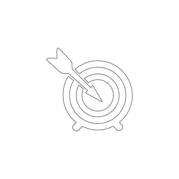 Panah Sasaran Bullseye Ilustrasi Ikon Vektor Datar Sederhana Outline Line - Stok Vektor