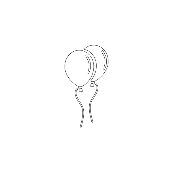 Balon Udara Ilustrasi Ikon Vektor Datar Sederhana Outline Line Simbol - Stok Vektor
