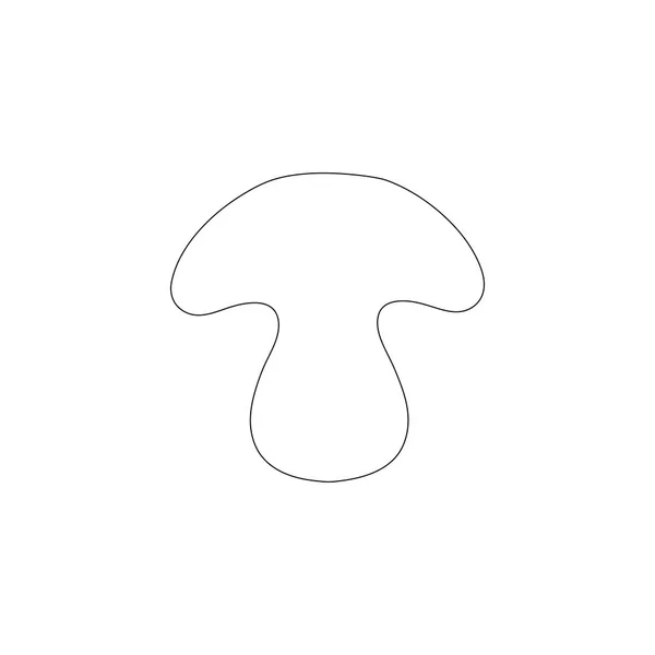 Fungo Semplice Illustrazione Dell Icona Vettoriale Piatta Linea Contorno Simbolo — Vettoriale Stock