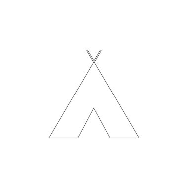 Hint çadır. basit düz vektör simge tasarlamak. Anahat satırı simgesi - düzenlenebilir kontur