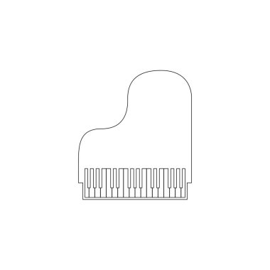 Piyano. basit düz vektör simge tasarlamak. Anahat satırı simgesi - düzenlenebilir kontur